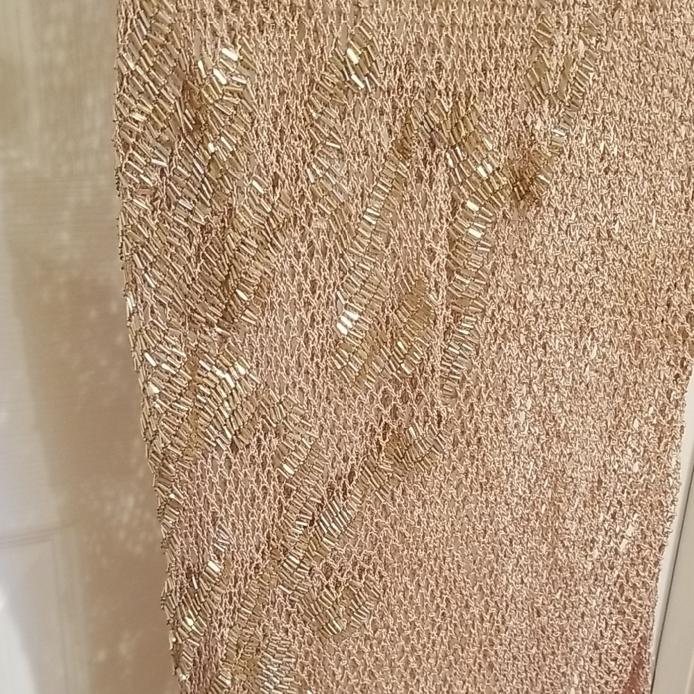La Perla Beigh Sheath Dress V-Neck 3/4 Sleeve - Picture 3 of 3